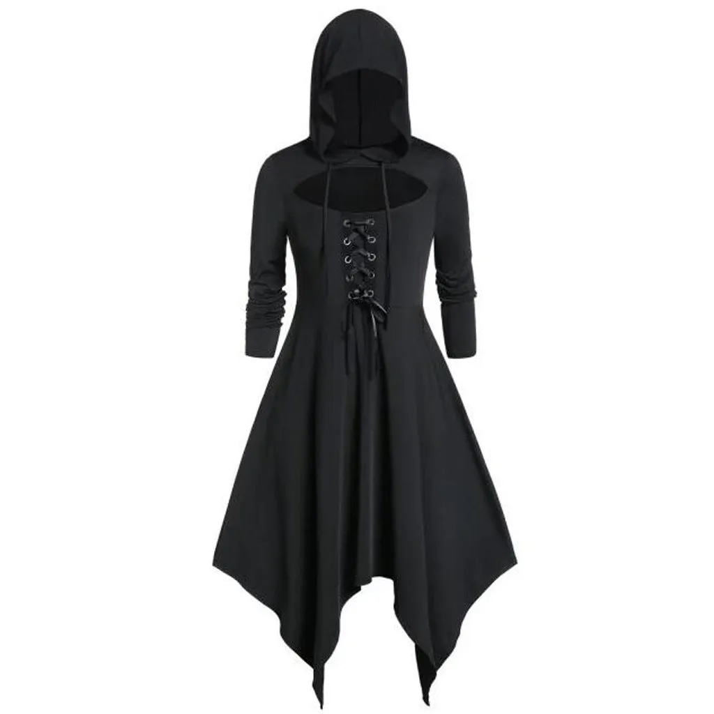 Женский винтажный пуловер с высоким низом Бандажное платье на шнуровке