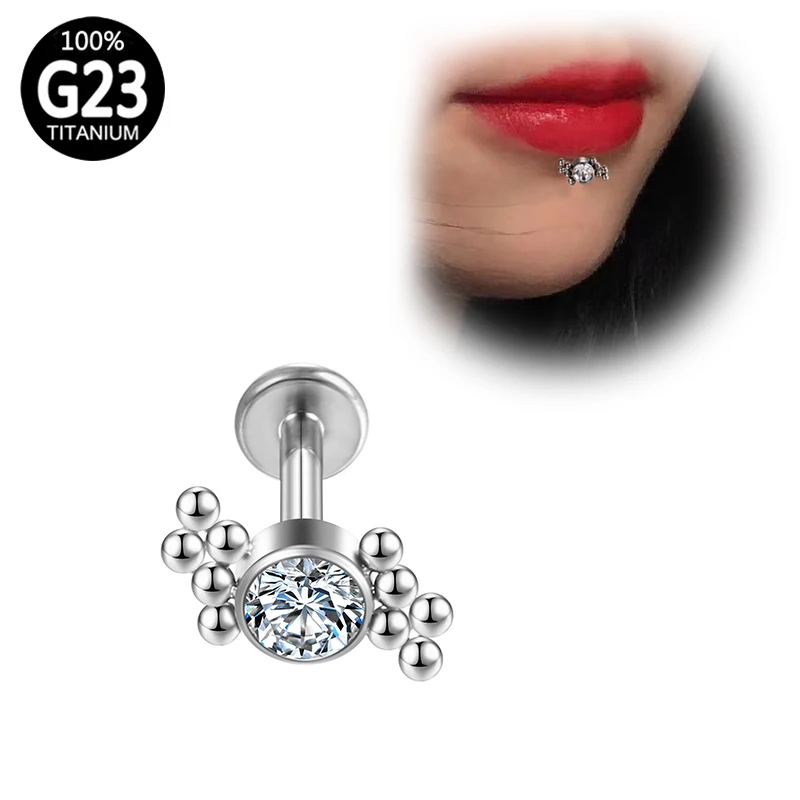 

Titanium Tragus Piercing For punching Rings Lip Bars Zircon Lobe Nail Sexy Internal Jewelry Ear Helix Cartilage Thread Body Stee