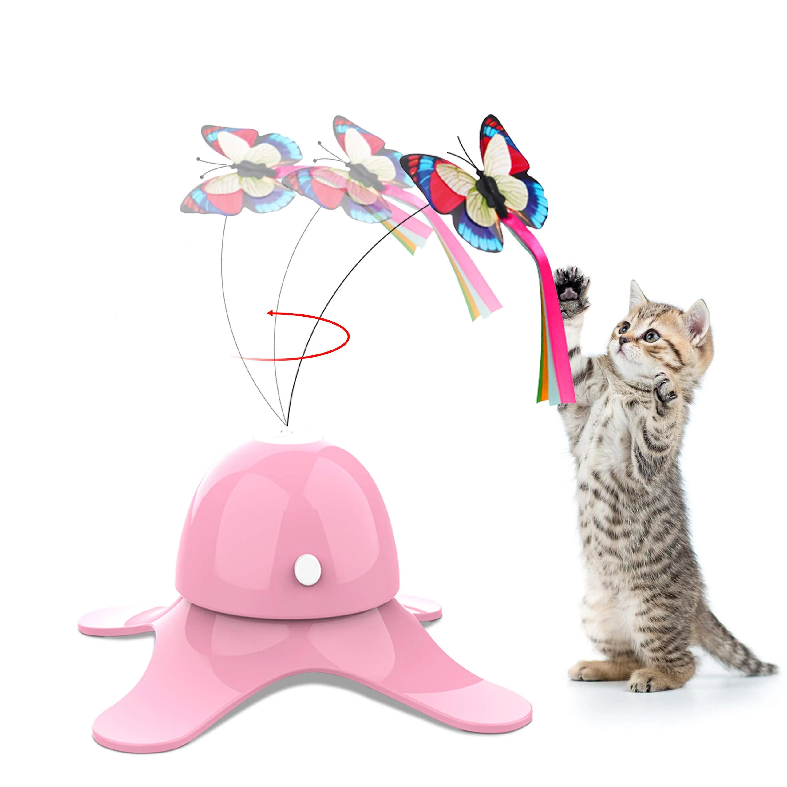 

Automatic Cat Toys Interactive Electric Rotating Butterfly Kitten Cat Toys Realistic Fluttering Sound Cat Exercise Pet Products