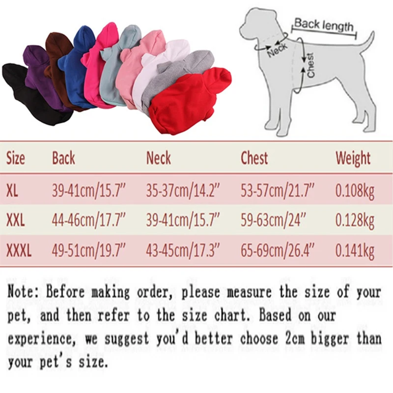 

2021 Dog Clothing New Cat and Dog Sweater Hooded Pet Coat Big Dog Clothing Solid Color Bipod Hooded Sweater