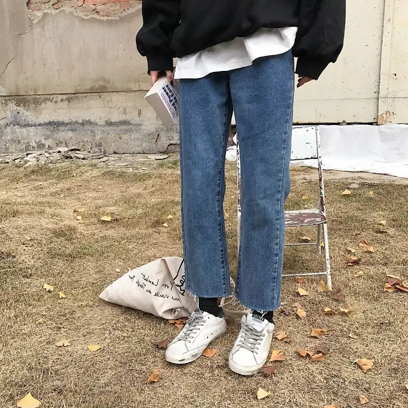 

Jeans Women Large Size 5XL Autumn Chic Vintage High Waist Loose Korean Style Students Trendy Leisure All-match Womens Trousers