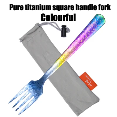 colorfulfork TiTo titanium Spork Longhandle наружная дорожная Титановая Ложка Вилка Portabale плоская посуда кемпинговая вилка ложка для спорта, туризма FB - Цвет: colorfulfork