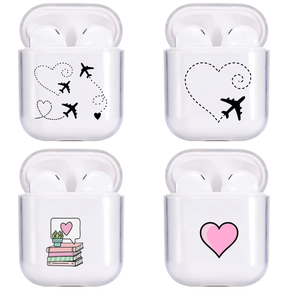 Прозрачный мягкий силиконовый розовый милый чехол для путешествий Airpods1/2