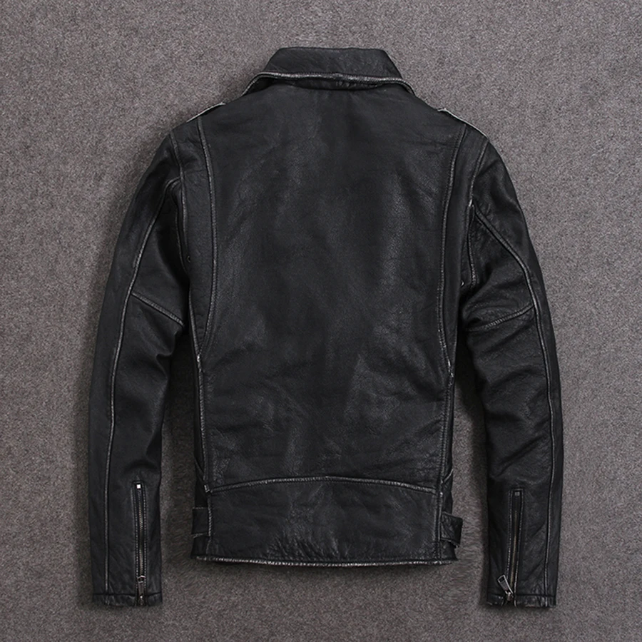 Куртка Tcyeek мужская из натуральной кожи мотоциклетная винтажная байкерская