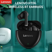 lenovo 2021 new original ht06 wireless headset noise reduction bt 5 0 headphones with mic in ear sports earbuds hifi sound