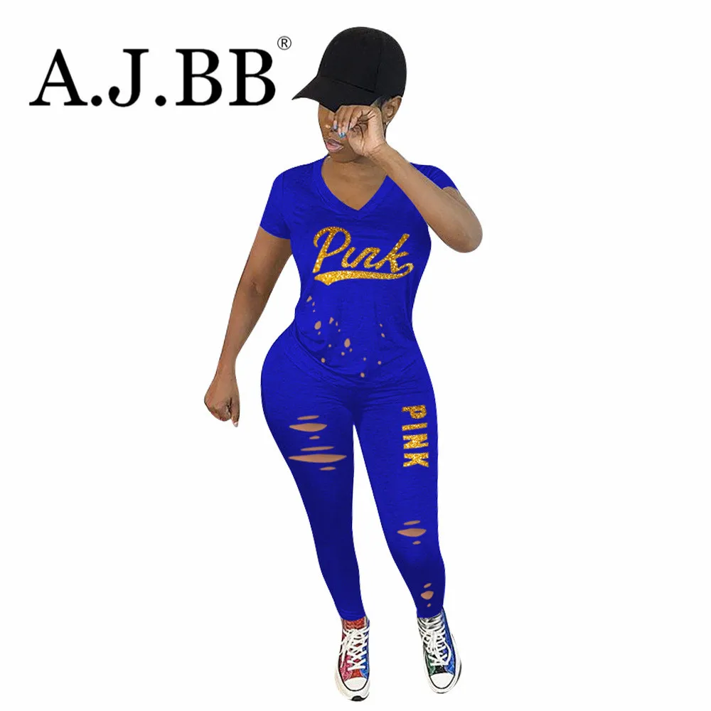 

2021 European new letter printing leisure sports suit fashion o-neck short sleeve T-shirt and pants women's two-piece set