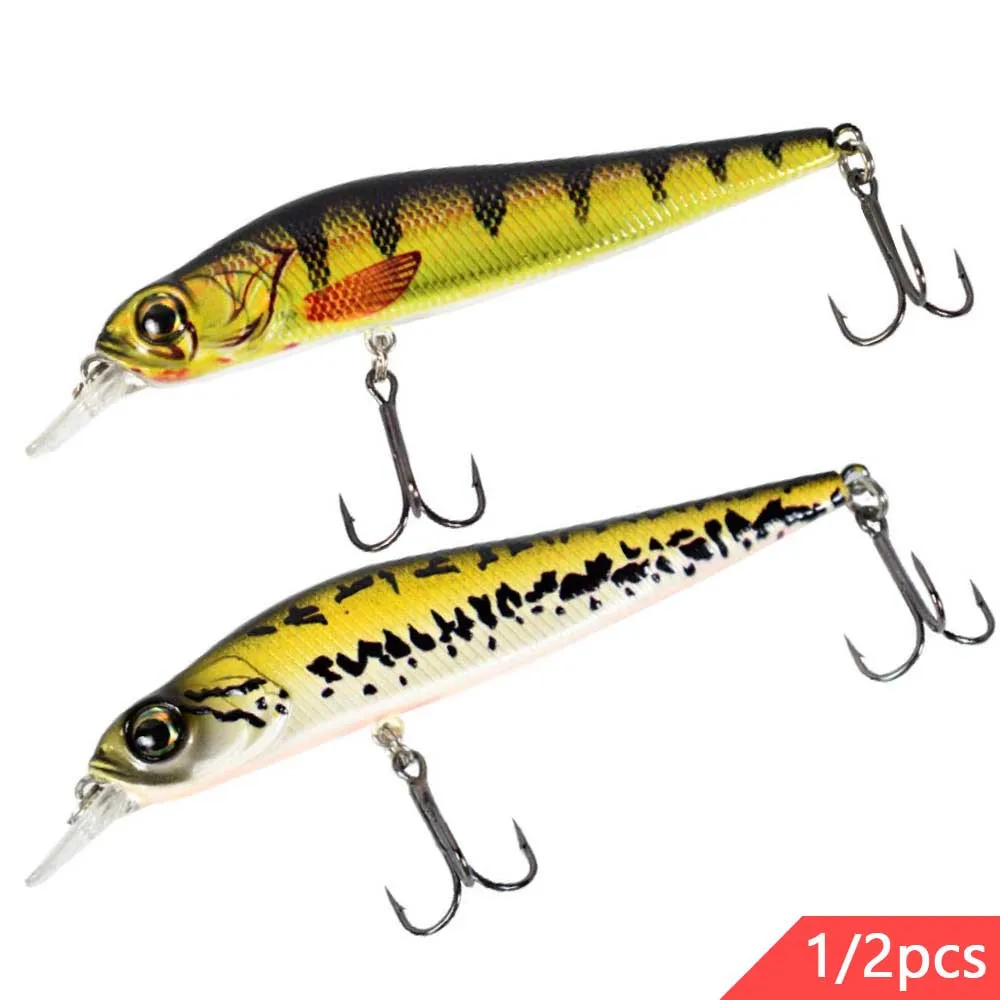 

2/1PCS 115MM 12G Floating Minnow Jerkbait Fishing Lures 5 Colors 3D Bionic Eyes For Pike Musky Fresh Water And Salt Water