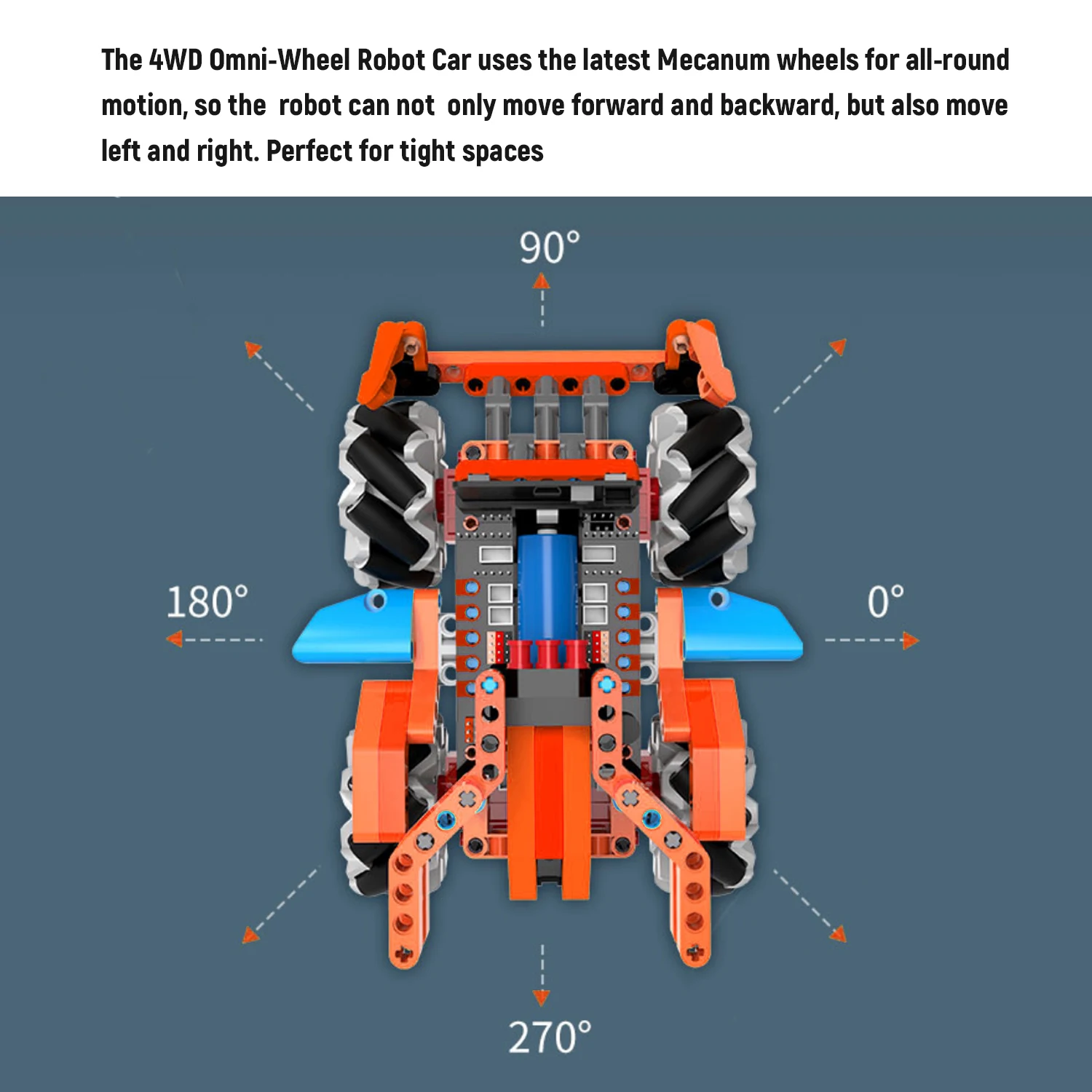 4WD Smart Car Chassis DIY Kit Omni-mobile Dual Layer Platform with 4 Omni-directional Wheels Solid Robotic | Инструменты