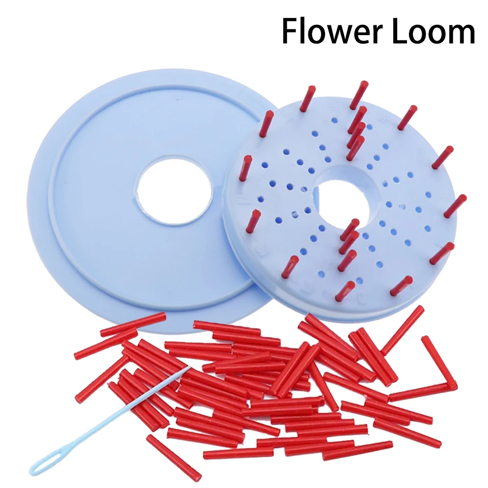 

DIY blue Creativity Flower Loom Weaving tool Flower Weaver round Device Detachable Portable Knitting Apparel Sewing Tools