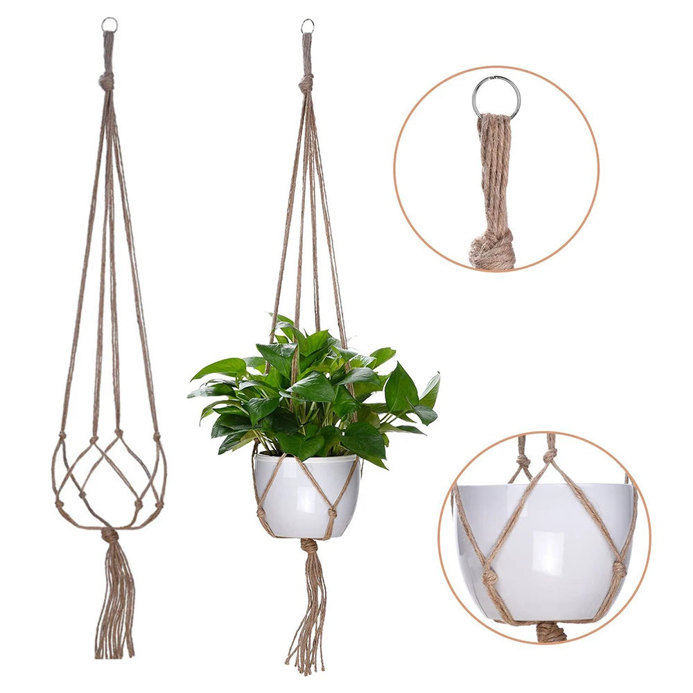 1 шт. цветочный горшок сетчатый мешок ручная работа кружевной подвесная корзина