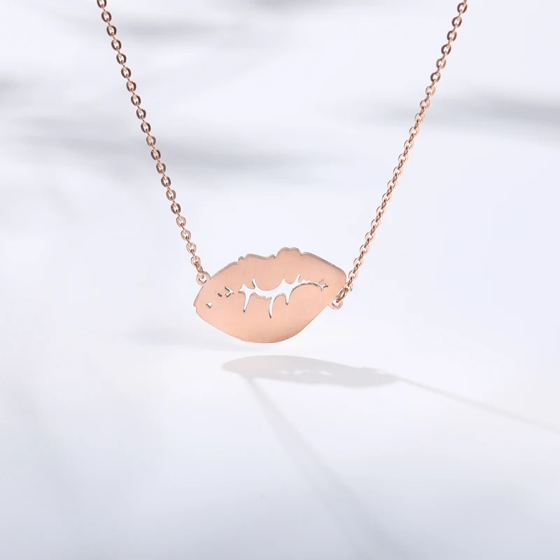 Сексуальное ожерелье с губами в стиле хип-хоп Гламурное женское из нержавеющей