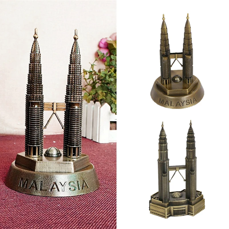 1 бронзовая двойная башня модель металла известная знаковая архитектура