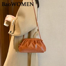 BaoWomen 2020 Fold Cloud Handbags PU Leather Shoulder Crossbody Bag Luxury Designer Handbags Clutch Ins Chic Dumpling Bags