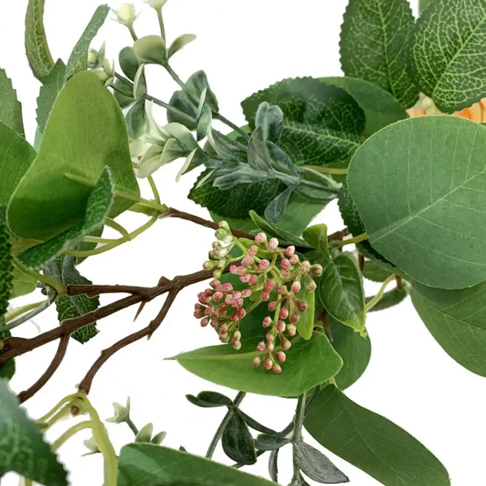 

HOT SALES!!! 185cm Flower Garland Artificial Rose Eucalyptus Vine Home Wedding Hanging Decor