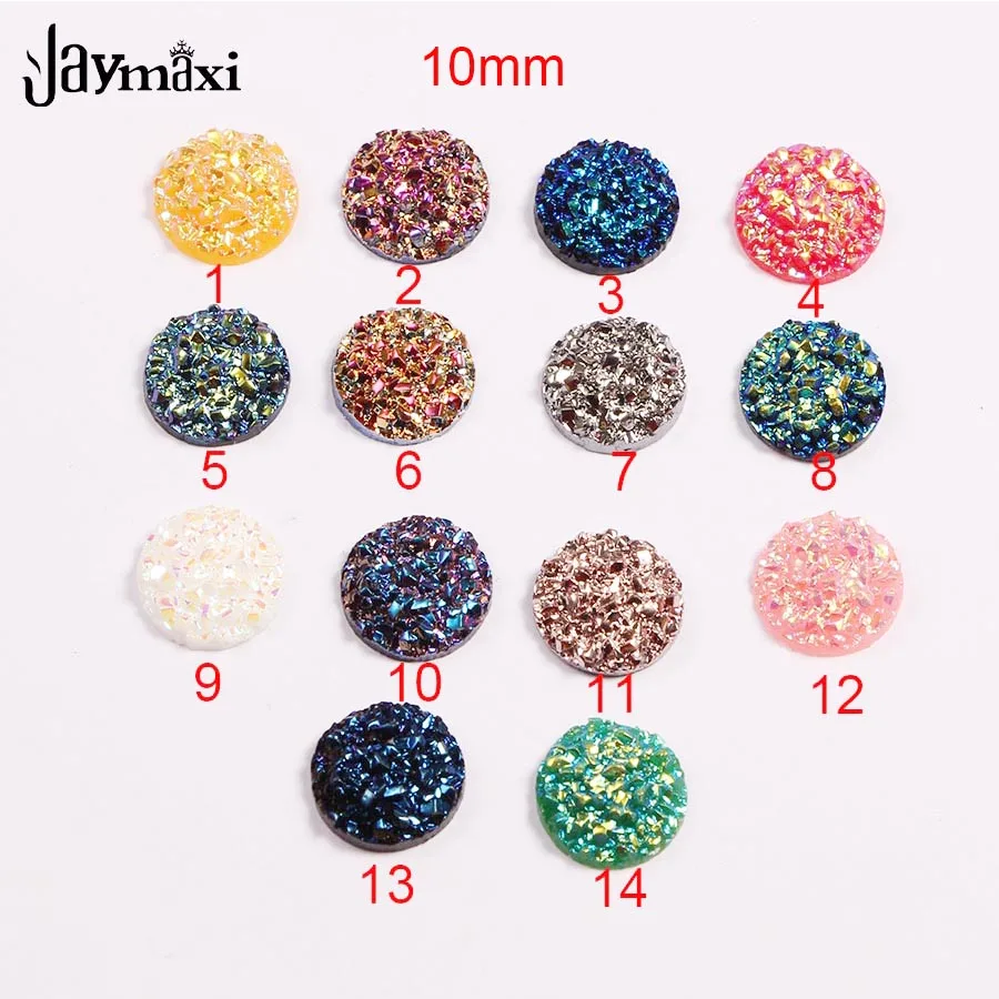 Jaymaxi искусственная Друза Смола Кабошон Круглый 3D DIY Ювелирные изделия на заказ