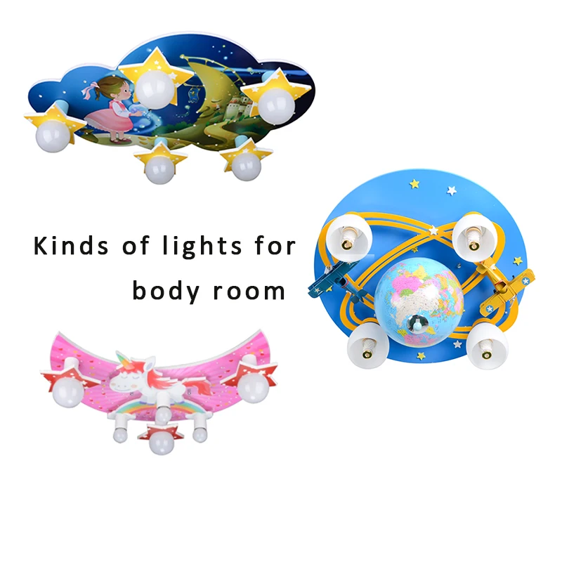 Детская люстра Радужная мультяшная индивидуальная синяя детская лампа для