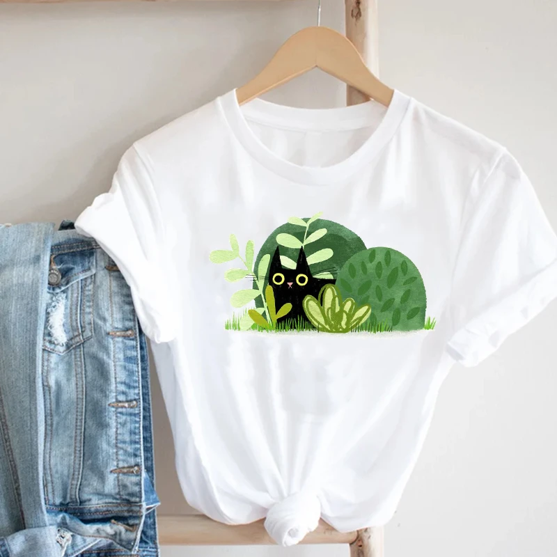

Fox Forest Fashion Cartoon Animal Women Clothing Spring Summer 90s Girl Clothes Print Tee Top Tshirt Female Graphic Tops
