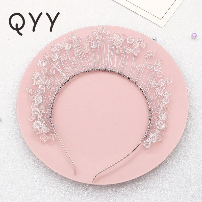 

QYY Хрустальная модная повязка на голову, аксессуары для волос для женщин, головной убор, свадебная корона, новая мода, для вечеринки, свадебн...