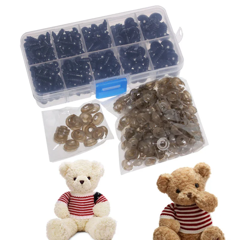 

240PCS 6-12MM Doll Eyes for Bear Stuffed Toys Snap Scrapbooking Puppet DIY Craft 54DF
