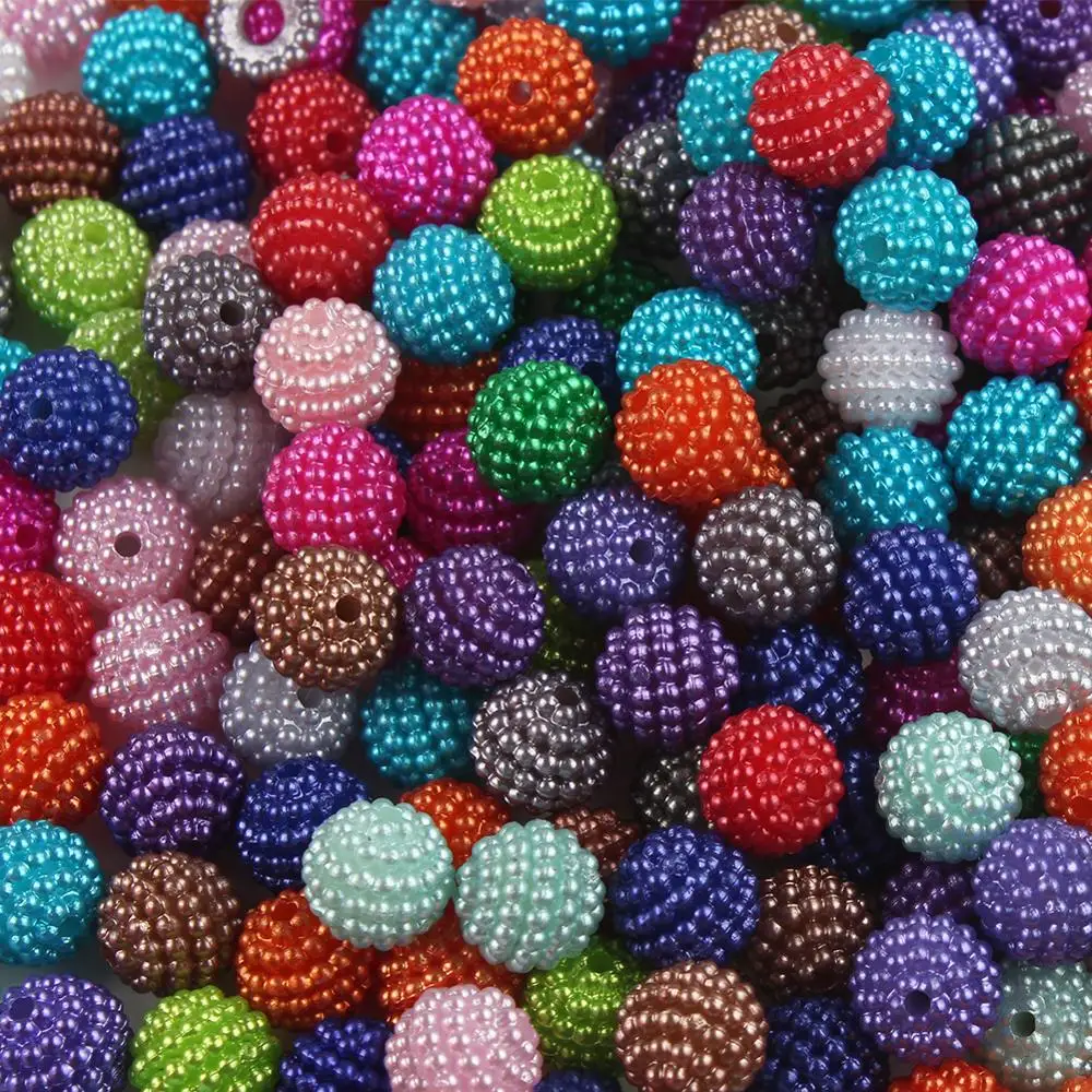 

Colorful White Acrylic Bayberry Beads 10-20mm Round Loose Europe Beads For Jewelry Making Crafts Bracelet DIY Accessories