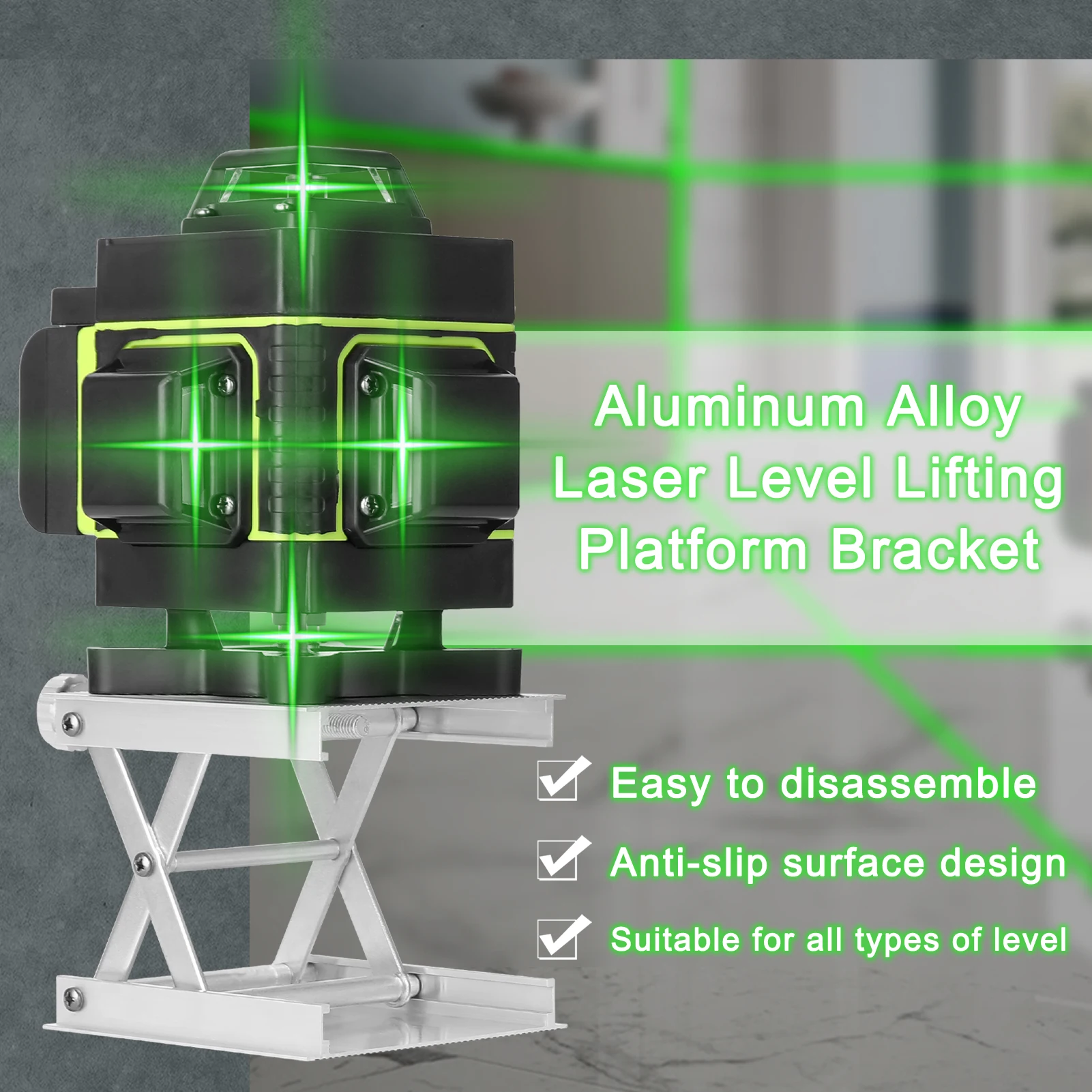 Aluminum Alloy Laser Level Lifting Platform Bracket Leveling Machine Lift Stand 62mm Height Adjustable | Инструменты