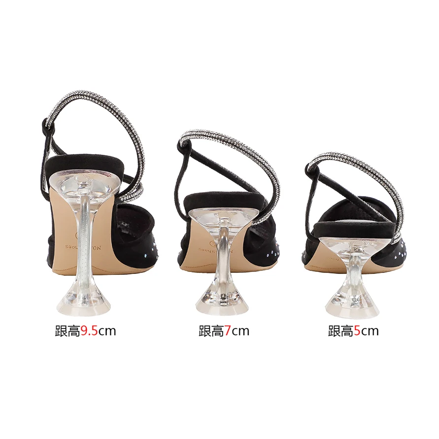 Transparent Crystal Shoes High heel Sandals Women pointed toe Goblet heels Summer Sandals Sexy Shinny Party Shoes Woman Pumps