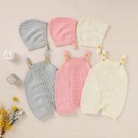 bobora newborn baby knit sleeveless romperhat set toddler clothing one piece jumpsuit outfits clothes