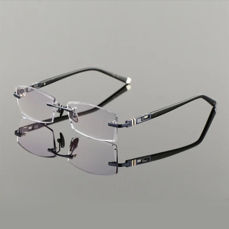 Роскошные индивидуальные титановые очки без оправы мужские 1 61 линзы с высокой