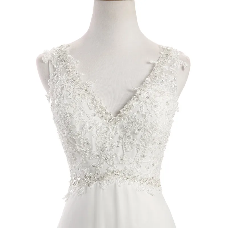 Женское свадебное платье It's yiiya белое Элегантное без рукавов с V-образным