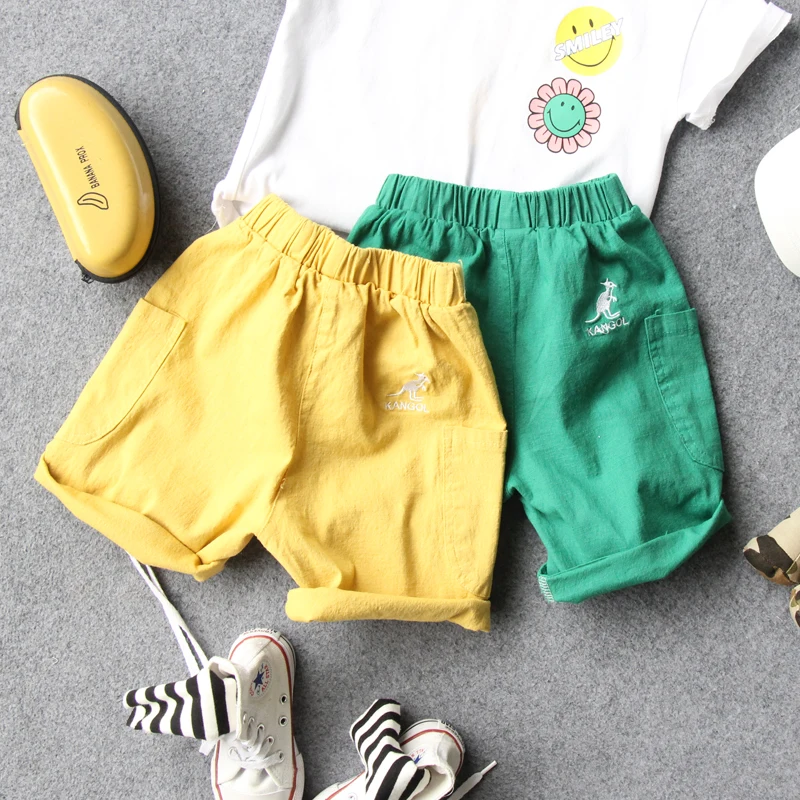 

90-130cm height new 2020 summer boys embroidery cartoon short pant kids summer pant