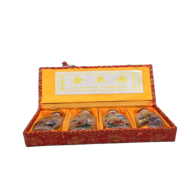 

Chinese Unique Painting Snuff Bottle Inside Painted Four Combinations Goldfish