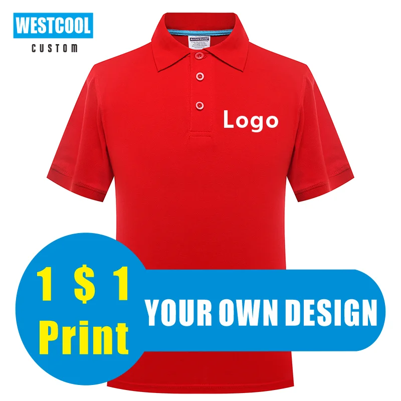 

9 Colors Customized Men Short Sleeve Polo Shirt Logo 100% Cotton Polo Shirt Embroidery Custom Brand Text Printed Tops WESTCOOL