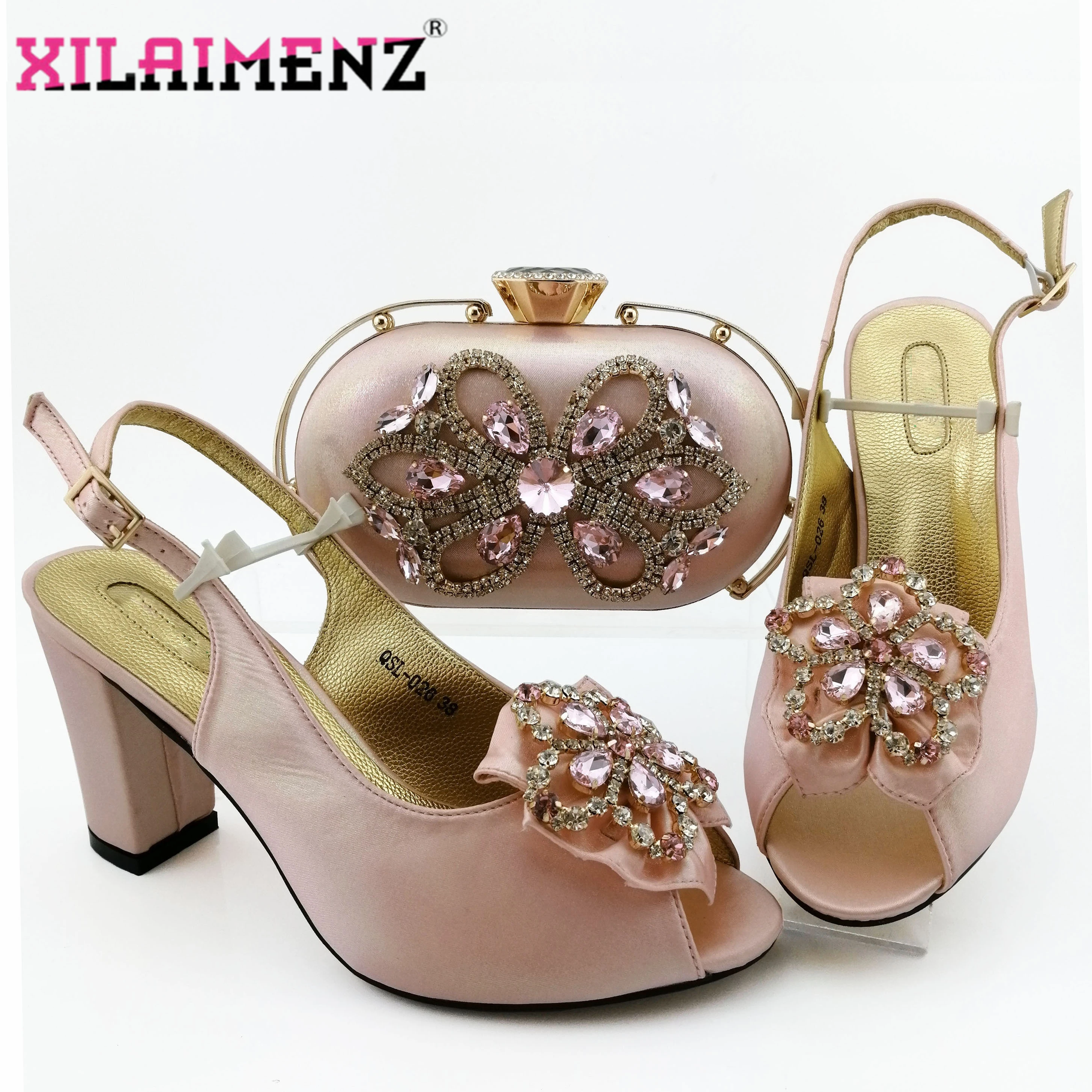 Модный свадебный комплект из обуви и сумки серебристого цвета женские вечерние туфли лодочки сумочка в