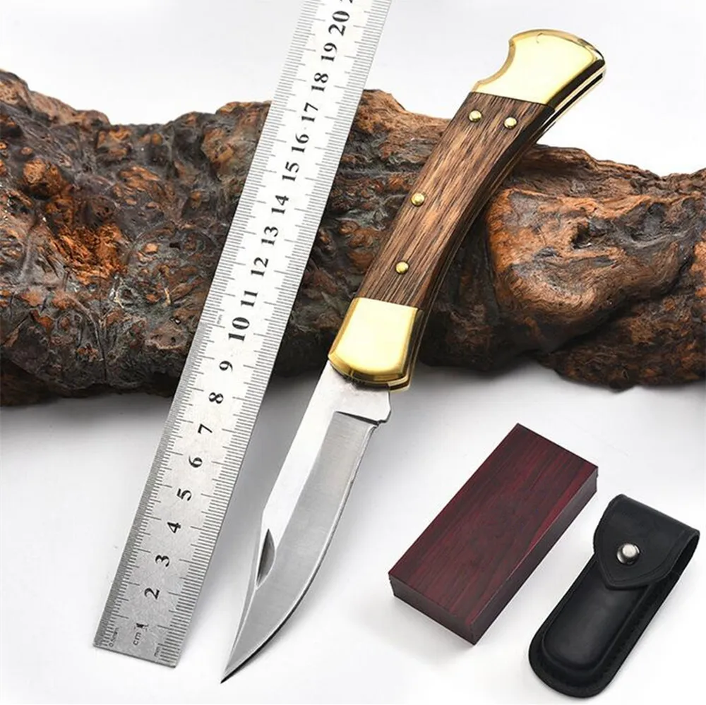 Складной нож 60HRC высокого качества лезвие 440 сталь + ручка из массива дерева