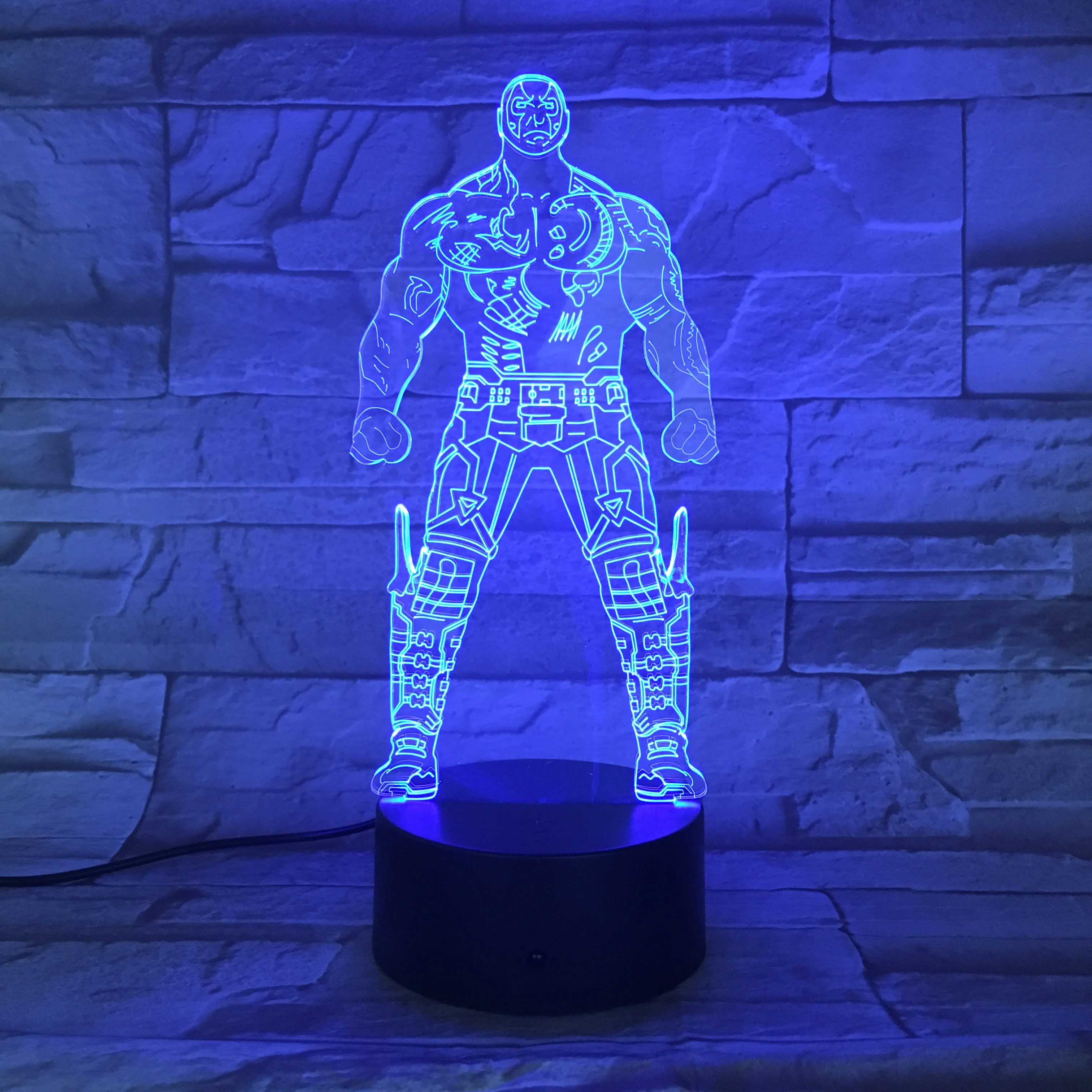 Disney Мстители 3D светодиодный Ночник светильник Drax Разрушитель 7 цветов меняющая