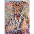 5D алмазная живопись сделай сам, цветной слон, полноразмернаякруглая вышивка, узор, наборы для вышивки крестиком, мозаичные наклейки на стену