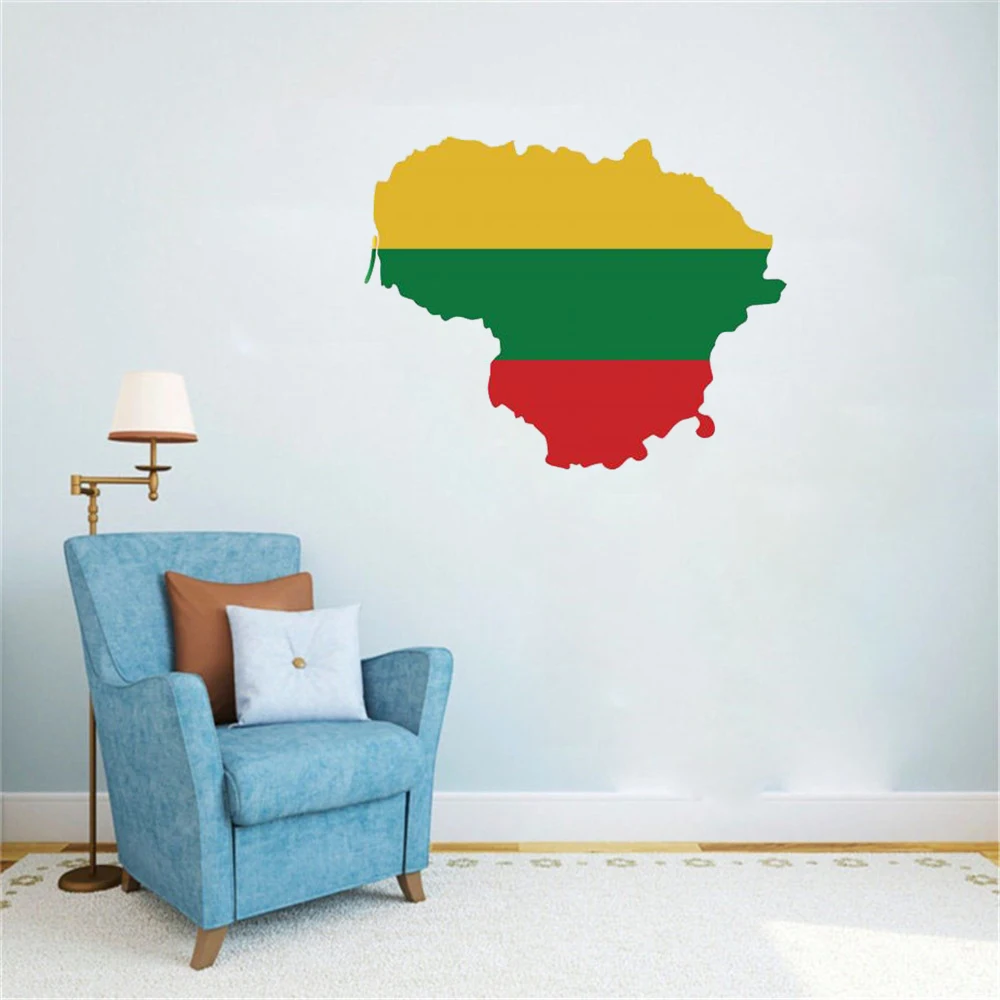 Настенные наклейки dw21649, виниловая Водонепроницаемая картина с изображением литовских флагов, для спальни, гостиной, офиса, классной комнаты