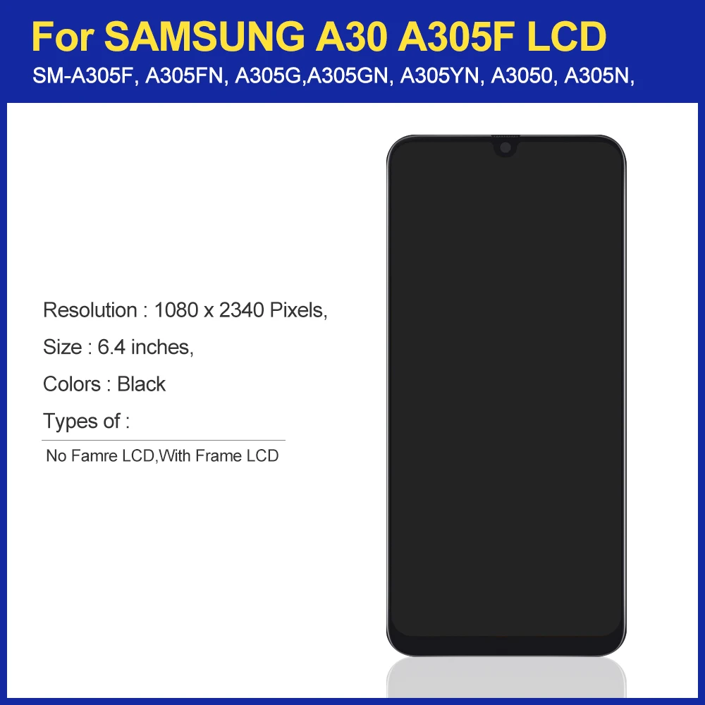 ЖК дисплей 6 4 ''Super Amoled для Samsung GALAXY A30 сенсорный экран с дигитайзером в сборе