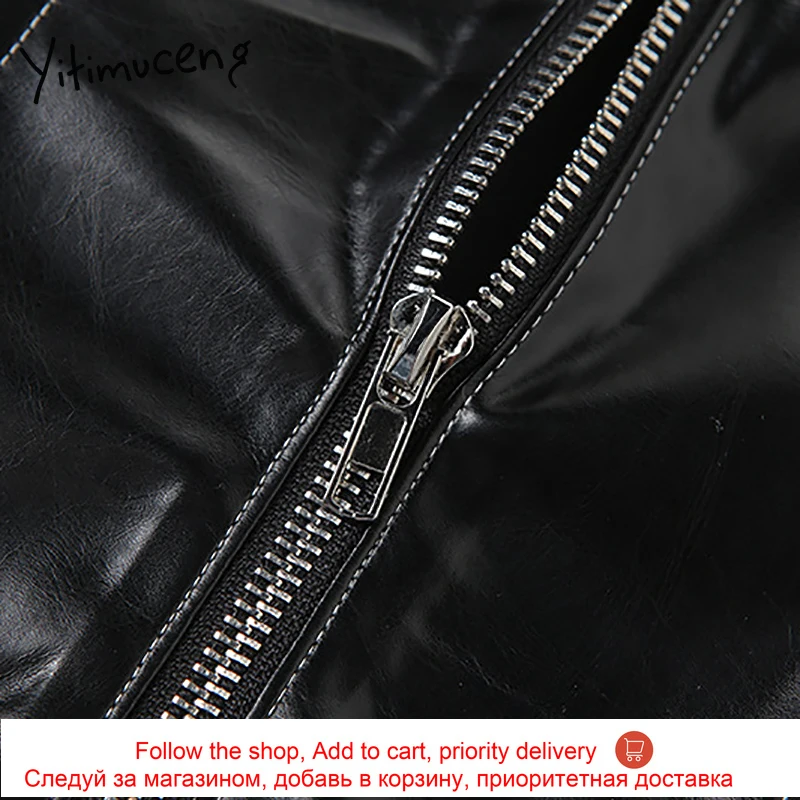 

Ytinuceng Bare Shoulder Tank Top Women Zipper Solid Crop Top Black Backless Slim Sexy Club 2021 Summer Fashion New Short Vest