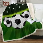 Постельные принадлежности, футбольное одеяло, Спортивная цель, плюшевое одеяло, футбольные мячи, одеяло шерпа, зеленое травяное одеяло, Мантас Де Кама