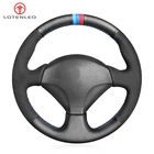 LQTENLEO, черная кожаная замшевая оплетка рулевого колеса для Honda S2000 1999-2009 Civic vision Integra 2000-2006 Acura RSX 2002-2006