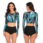 Женский купальный костюм с длинным рукавом Rashguard, купальник из двух предметов для серфинга, Женский костюм для лобового серфинга, Парусная одежда