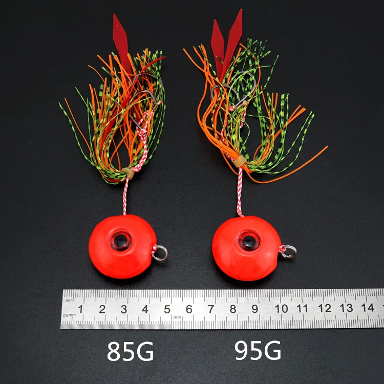 1 Piece of Rubber Skirt Deep Sea Lead Artificial Fishing Jig Lure With Hooks 35g 45g 65g 85g 95g | Спорт и развлечения