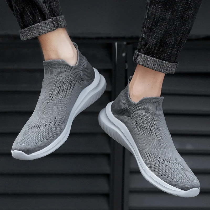 Light Men's Casual Sneakers Knit Mesh Comfortable Socks Shoes Comfortable Men's Casual Shoes Light Walking Sneakers Men Shoes