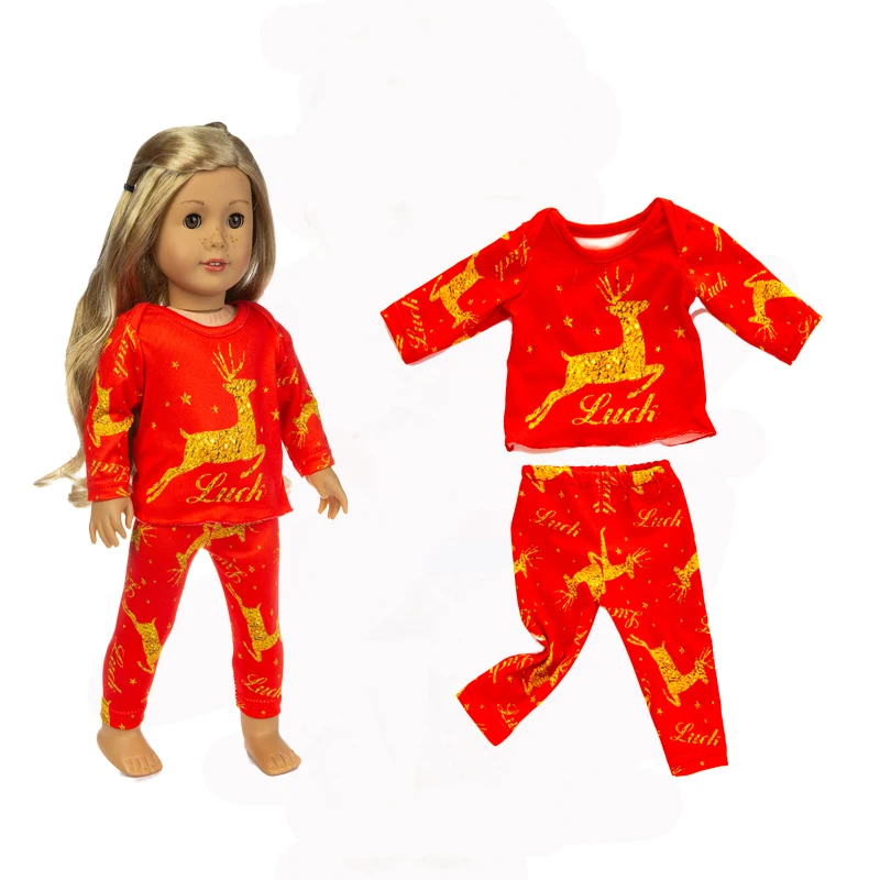 Удобные красные Комплект одежды подходит для американской девочки 18