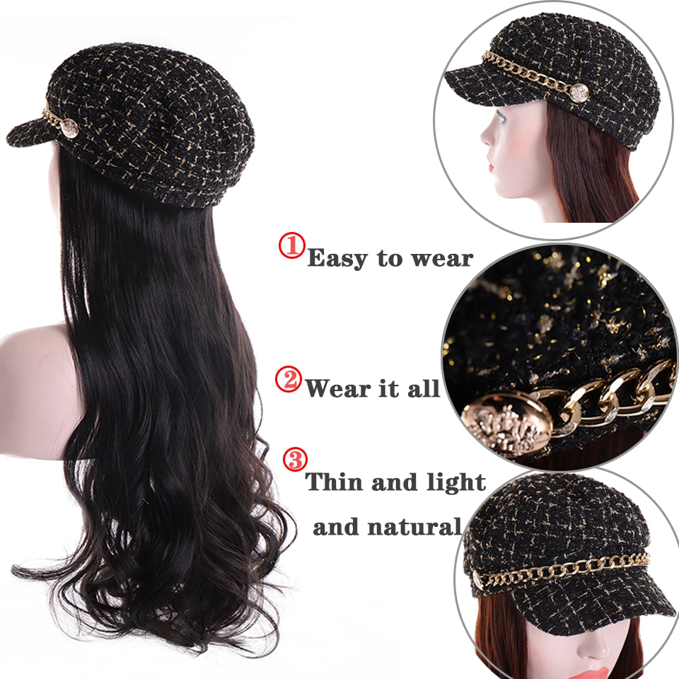 Горячий стиль коричневый длинный волнистый синтетический парик с светильник