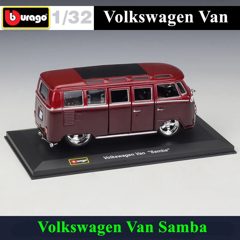 Bburago 1:32 Volkswagen Van Samba имитация сплава Модель автомобиля плексиглас пылезащитный