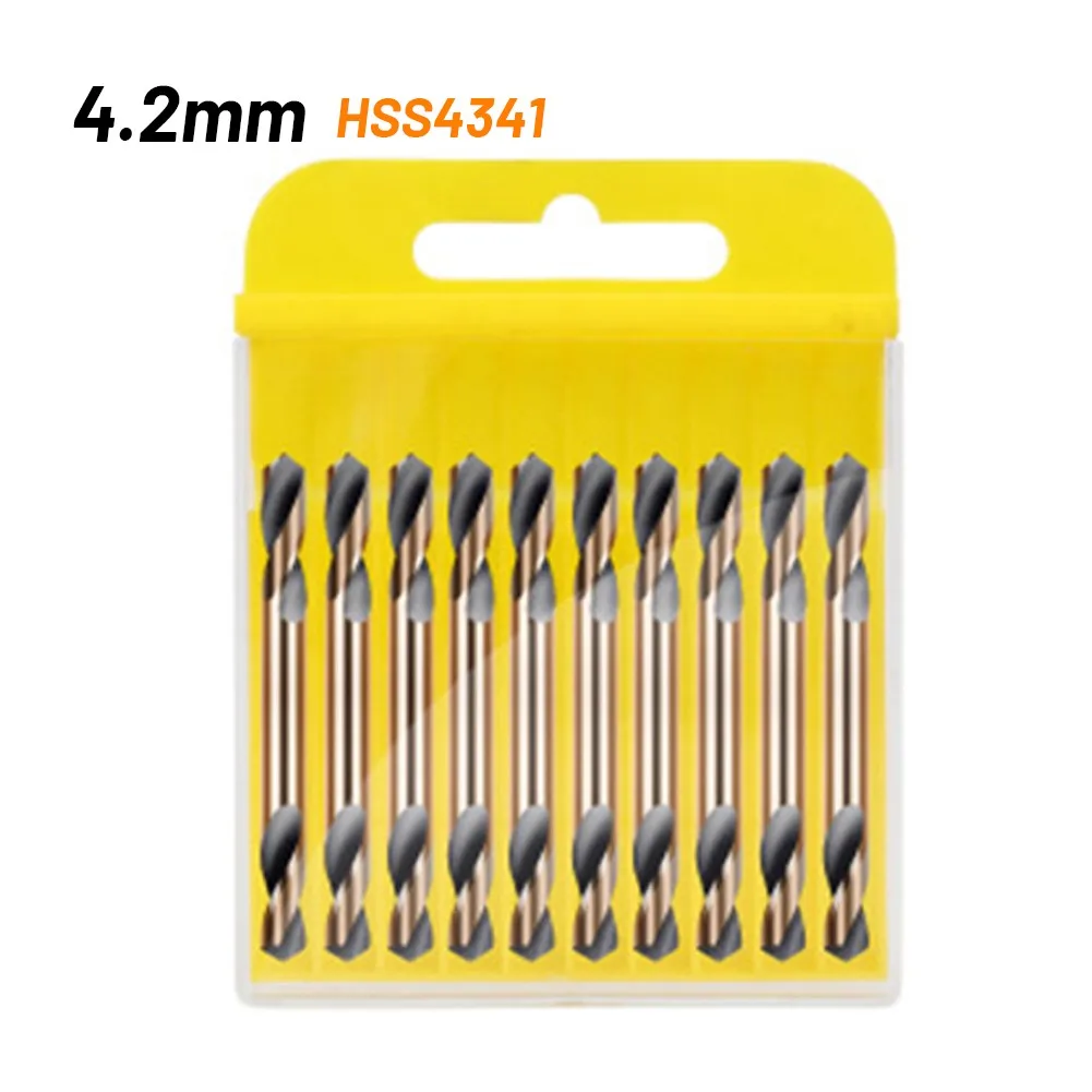 

10PCS HSS Drill Bit 3.2mm/4.2mm/5.2mm Stub Double End High Speed Steel Drill Anti-rust Oil Coating