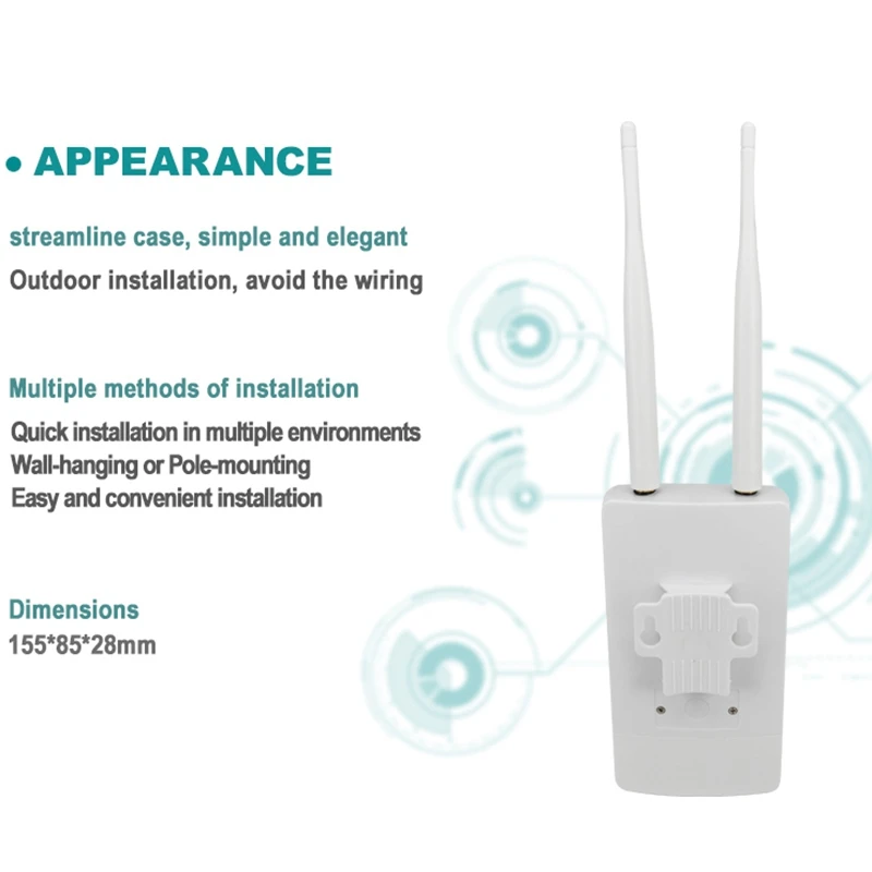 Router Four Antenna Waterproof Outdoor Wifi Router Stable Extender Dual Band Wireless Access Point Long Range EU Plug