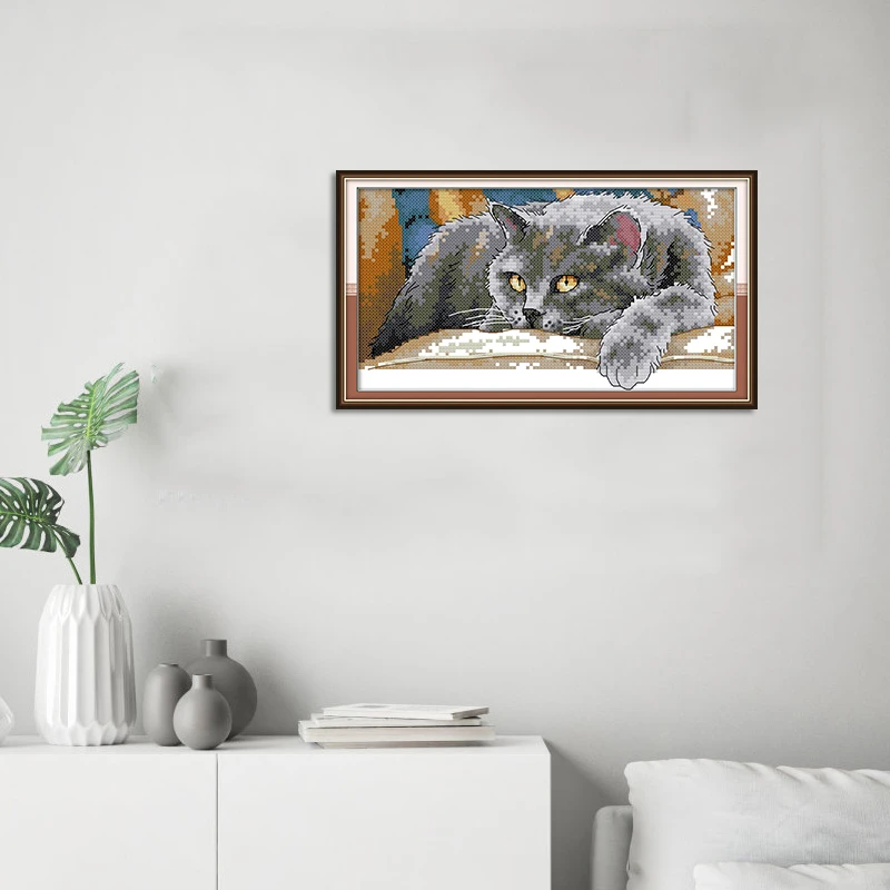 Набор для вышивки черная кошка 11CT 14CT|Упаковка| |